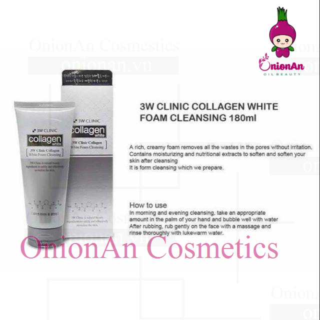 Sữa Rửa Mặt Trắng Da 3W Clinic Collagen White Foam Cleansing